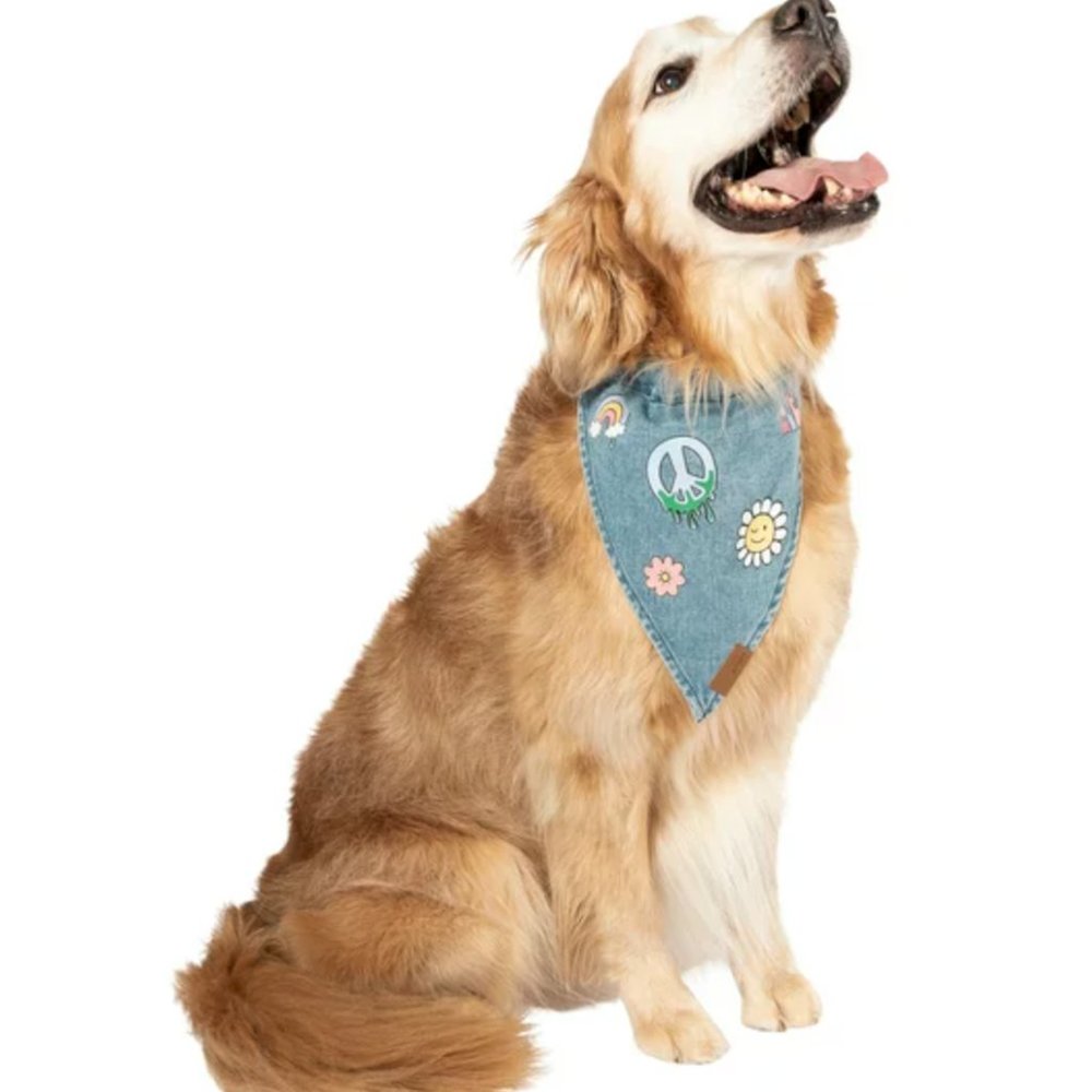 Justice Pet Denim Dog Bandana, X-Small/Small